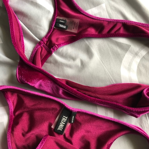 SOLD Triangl Magenta Velvet Bikini - Picture 5 of 6